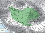 Fig. 2. Avar Khaganate w Central Europe around 700 AD; according to O. Heinrich-Tamáska (ed.), 2011, pp. 653-702, Pl. II. a – extent of Avar occupation.