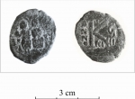 Fig. 2. Hlinsko, okr. Chrudim, Czech Republic. Half-follis (20 nummi) of Justinian II, Nicomedia; 572-573; (Photo J. Militký).