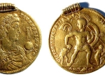 Fig. 1. 9-solidi medallion of Constans struck at Aquileia in 340, traced to the Laskiv deposit (Geldmuseum Deutsche Bundesbank, Frankfurt am Main).