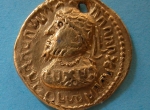 Fig. 1a. Obverse of the oldest published (in 1655) gold Germanic imitation from the collection of Ole Worm in Denmark, now in the National Museum in Copenhagen, © CC-BY-SA Nationalumseet, photo by Helle W. Horsnæs.