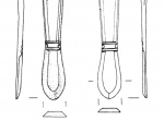 Fig. 1. Two lancet-shaped strap-ends from grave 60 in the cemetery of the Elbląg Group at Nowinki, Elbląg distr. (B. Kontny, J. Okulicz-Kozaryn, M. Pietrzak 2011).