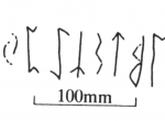 Fig. 2. Futhark on the Kylver Stone, Gotland, one of the few inscriptions with a sequential listing of the runes of the elder futhark (K. Düwel 2008).