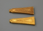 Fig. 6. Trapezium-shaped gold plaques found at Skalin (Zachodniopomorskie Voivodeship, phot. G. Solecki / A. Piętak)