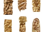 Fig. 5. Guldgubbar, miniature gold-figure foils, AD 6th c., Lund University Historical Museum (photo B. Almgren).