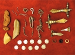 Fig. 4. Świlcza, Świlcza commune, Rzeszów district, site 3. Hoard of ornaments and coins (annex of hut no. 1) – general view; Photo. S. Czopek (by permission of the district museum in Rzeszów).