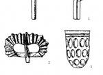 Fig. 1. Witkowo – brooch, beaker, buckle and a necklace of beads, from H.J. Eggers 1959, p. 14, Taf. 2B: 1-4.